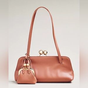 NWT Anthro Faux Leather East-West Bag